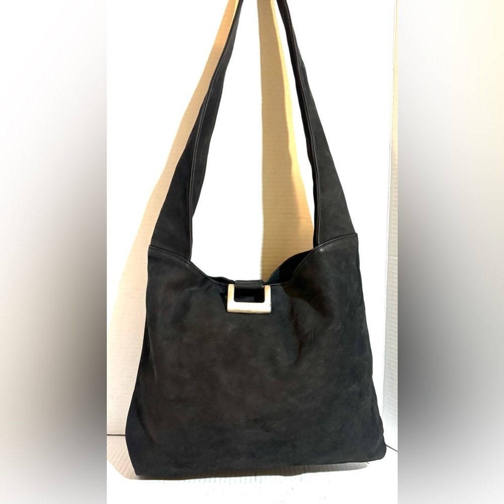 Nordstrom Black suede Hobo Bag with Buckle